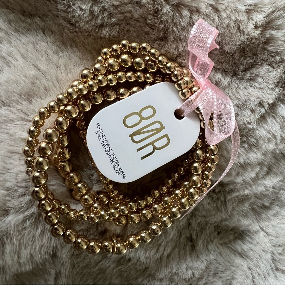 Gold Beaded Bracelet Set